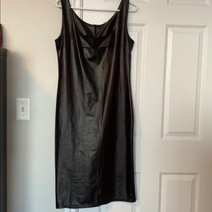 Pleather Looking Black Dress